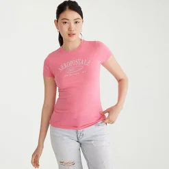 AEROPOSTALE Womens Juniors Crew Neck Short Sleeve Regular Fit Graphic T-Shirt