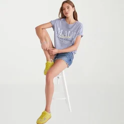 AEROPOSTALE Womens Juniors Crew Neck Short Sleeve Oversized Graphic T-Shirt