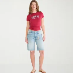 AEROPOSTALE Womens Juniors Crew Neck Short Sleeve Regular Fit Graphic T-Shirt