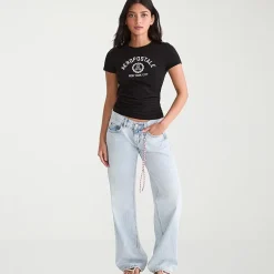 AEROPOSTALE Womens Juniors Crew Neck Short Sleeve Regular Fit Graphic T-Shirt
