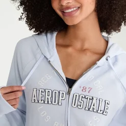 AEROPOSTALE Womens Juniors Long Sleeve Fleece Zipper Hoodie