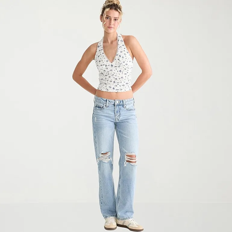 AEROPOSTALE Womens Juniors Low Rise Baggy Fit Jean