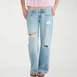 AEROPOSTALE Womens Juniors Low Rise Wide Leg Jean