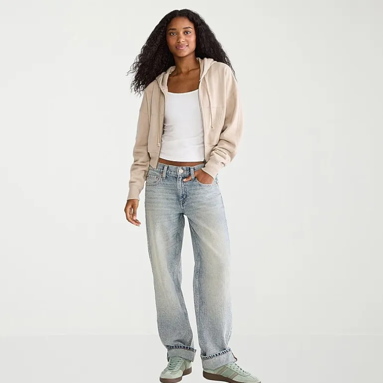 AEROPOSTALE Womens Juniors Low Rise Baggy Fit Jean