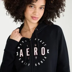 AEROPOSTALE Womens Juniors Long Sleeve Fleece Zipper Hoodie