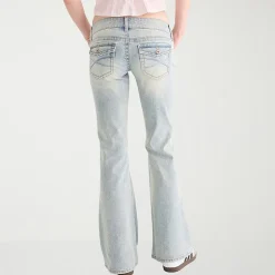 AEROPOSTALE Womens Juniors Mid Rise Flare Leg Jean