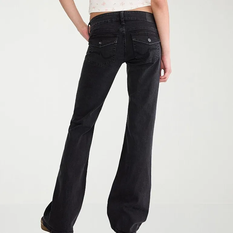AEROPOSTALE Womens Juniors Mid Rise Flare Leg Jean