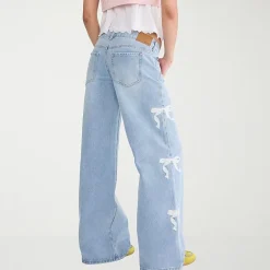 AEROPOSTALE Womens Juniors Mid Rise Wide Leg Jean