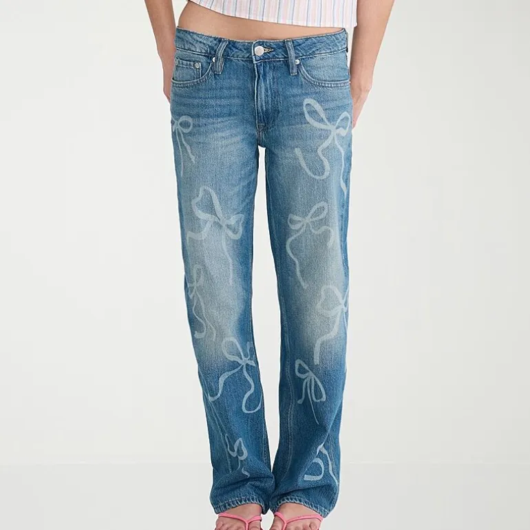 AEROPOSTALE Womens Juniors Mid Rise Baggy Fit Jean