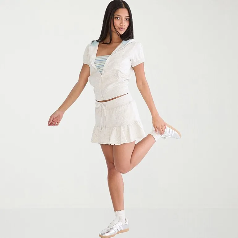 AEROPOSTALE Womens Juniors Short Sleeve Zipper Hoodie