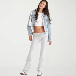 AEROPOSTALE Womens Juniors Straight Mid Rise Sweatpant