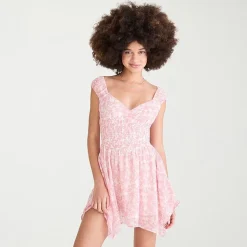 AEROPOSTALE Womens Juniors Sweetheart Neck Short Sleeve Sundress