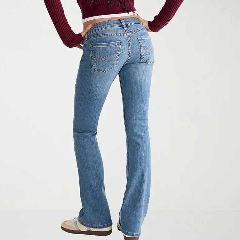 AEROPOSTALE Womens Juniors Short Mid Rise Bootcut Jean