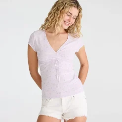 AEROPOSTALE Womens Juniors V Neck Short Sleeve T-Shirt