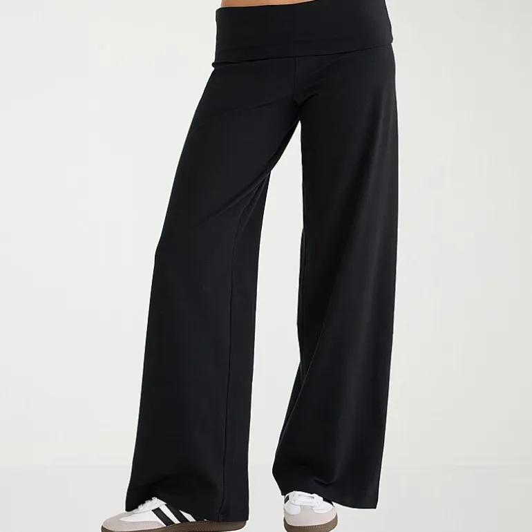 AEROPOSTALE Womens Juniors Wide Leg Mid Rise Lounge Pant