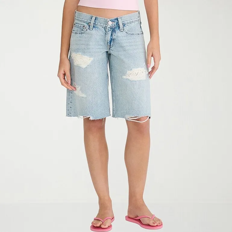 AEROPOSTALE Womens Mid Rise Juniors Denim Short