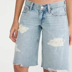 AEROPOSTALE Womens Mid Rise Juniors Denim Short
