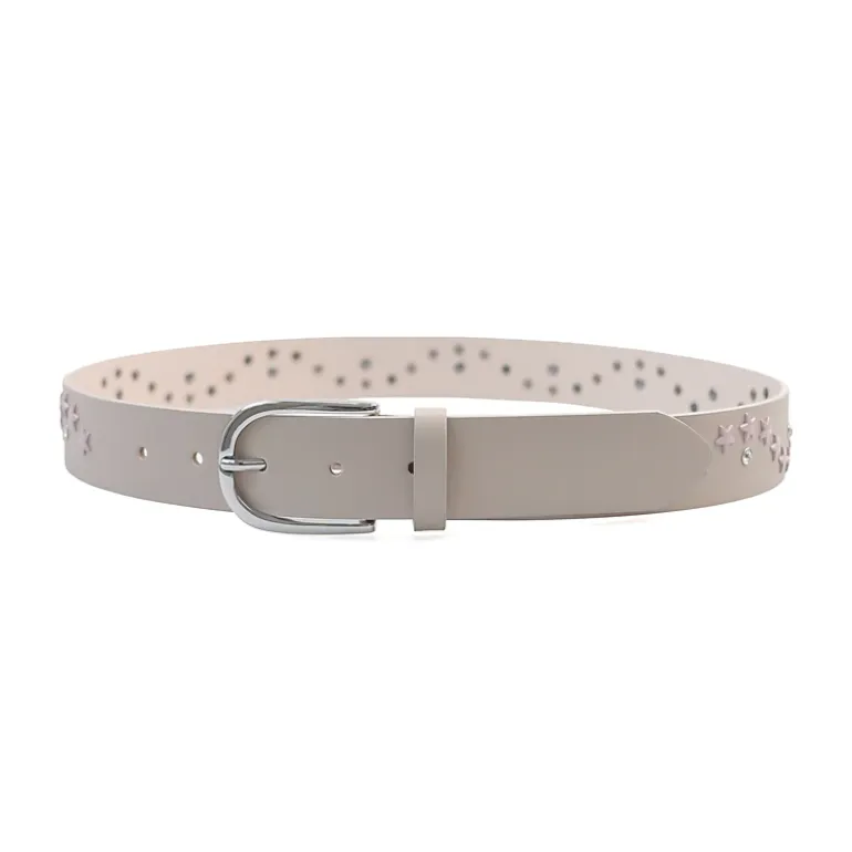 AGP PARIS Beige Star Motif Women's Belt