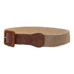AGP PARIS Beige Tiger Print Wide Women's Belt