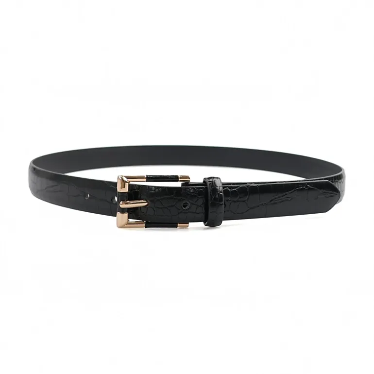 AGP PARIS Black Snake Print Women's Belt