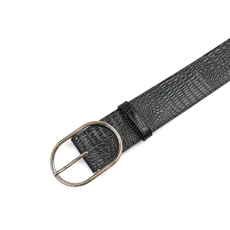 AGP PARIS Black Snake Print Women's Belt