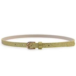 AGP PARIS Gold Snake Print Women's Belt