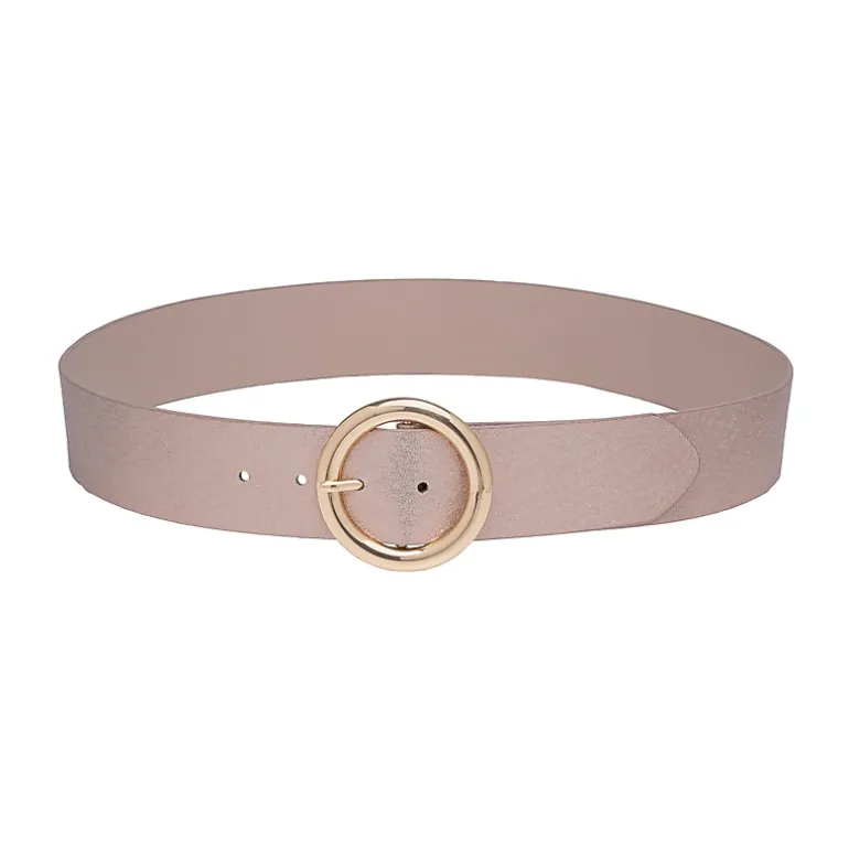 AGP PARIS Light Pink Round Buckle Women's Belt