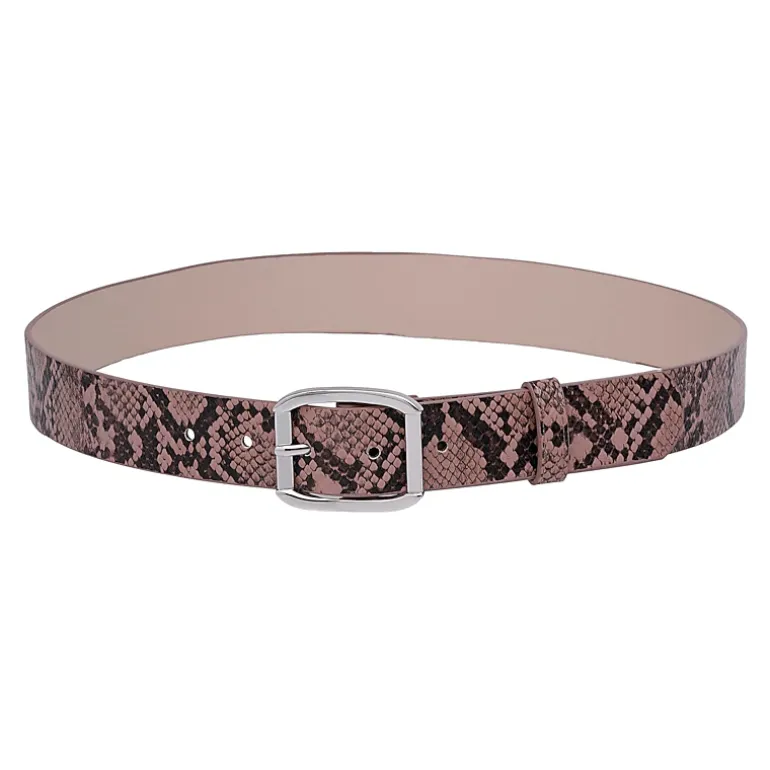 AGP PARIS Light Pink Snake Print Women's Belt