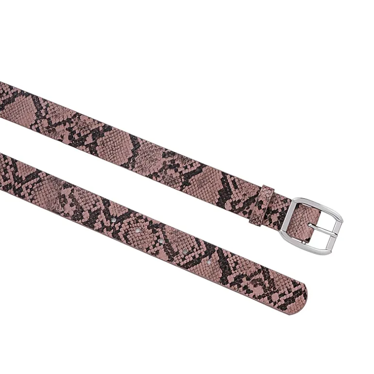 AGP PARIS Light Pink Snake Print Women's Belt
