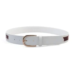 AGP PARIS White Dual Pattern Snake Print Women's Belt