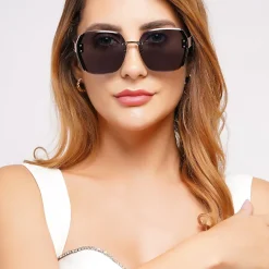 AGP PARIS Women's Bold Square Acetate Gradient Lens UV400 Sunglasses