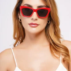 AGP PARIS Women's Retro Cat Eye Acetate Polarized Lens UV400 Sunglasses