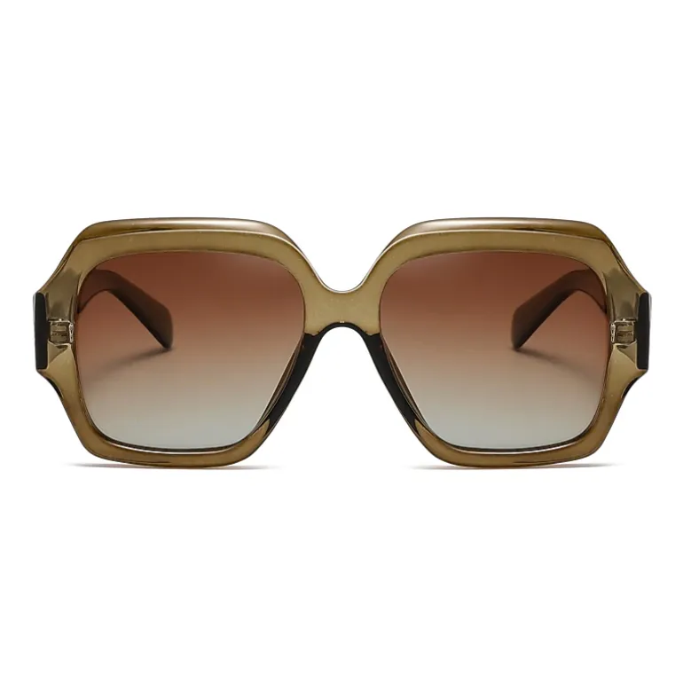 AGP PARIS Women's Retro Square Acetate Polarized Lens UV400 Sunglasses