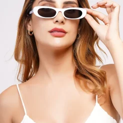 AGP PARIS Women's Sleek Oval Micro Acetate Polarized Lens UV400 Sunglasses