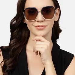 AGP PARIS Women's Square Acetate Polarized Lens UV400 Sunglasses