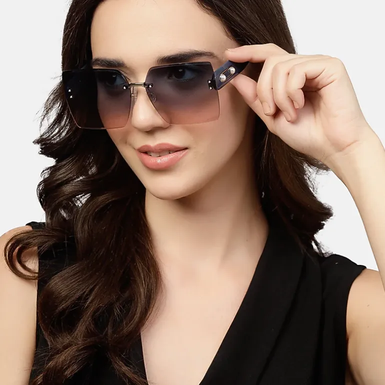 AGP PARIS Women's Square Acetate Gradient Lens UV400 Sunglasses