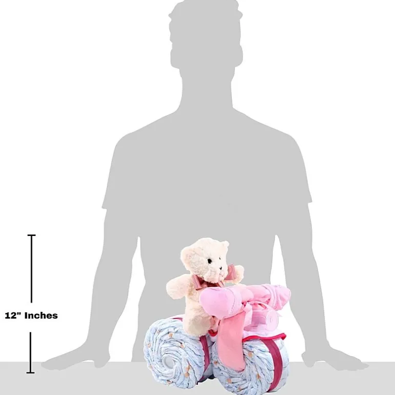 Alder Creek Pink Tricycle Diaper Cake Food Set