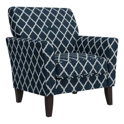 Alex Transitional Flared Arm Accent Chair in Trellis Fabric