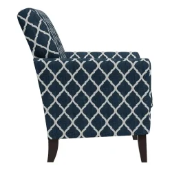 Alex Transitional Flared Arm Accent Chair in Trellis Fabric