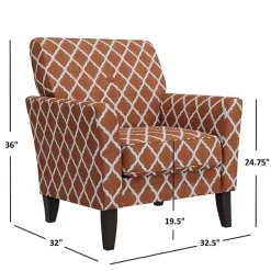 Alex Transitional Flared Arm Accent Chair in Trellis Fabric