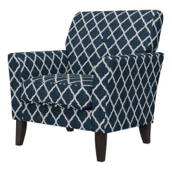 Alex Transitional Flared Arm Accent Chair in Trellis Fabric