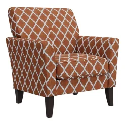Alex Transitional Flared Arm Accent Chair in Trellis Fabric