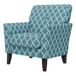 Alex Transitional Flared Arm Accent Chair in Trellis Fabric