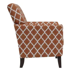 Alex Transitional Flared Arm Accent Chair in Trellis Fabric
