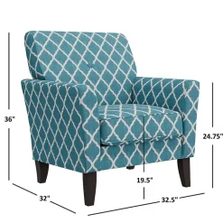 Alex Transitional Flared Arm Accent Chair in Trellis Fabric