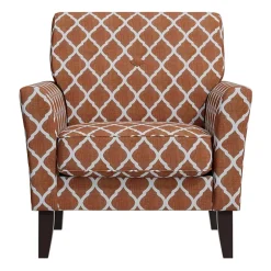 Alex Transitional Flared Arm Accent Chair in Trellis Fabric