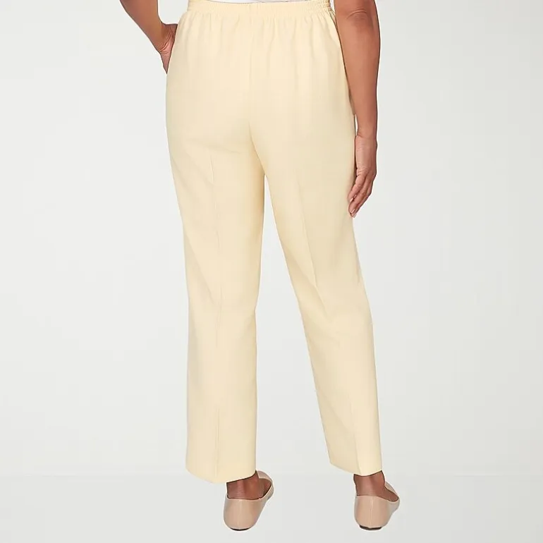 Alfred Dunner Al Fresco Womens Straight Mid Rise Pull-On Pant