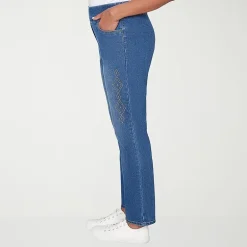 Alfred Dunner Austin Womens Mid Rise Straight Leg Jean