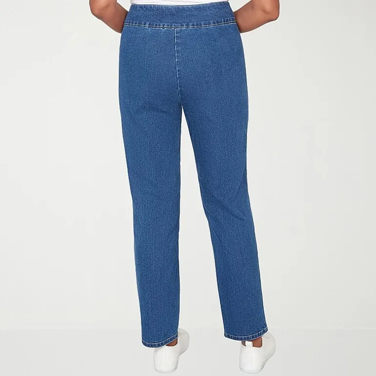 Alfred Dunner Austin Womens Mid Rise Straight Leg Jean