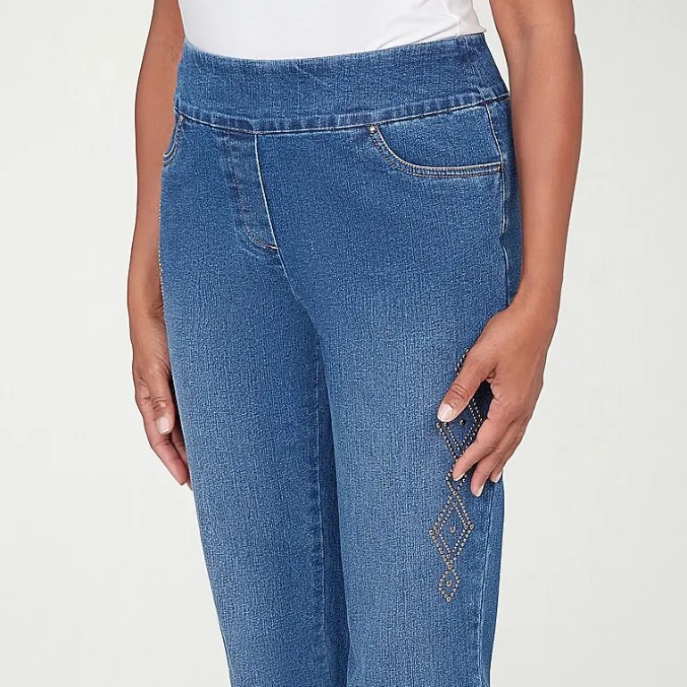 Alfred Dunner Austin Womens Mid Rise Straight Leg Jean